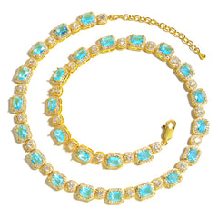 Icy Blue Elegance Tourmaline Necklace