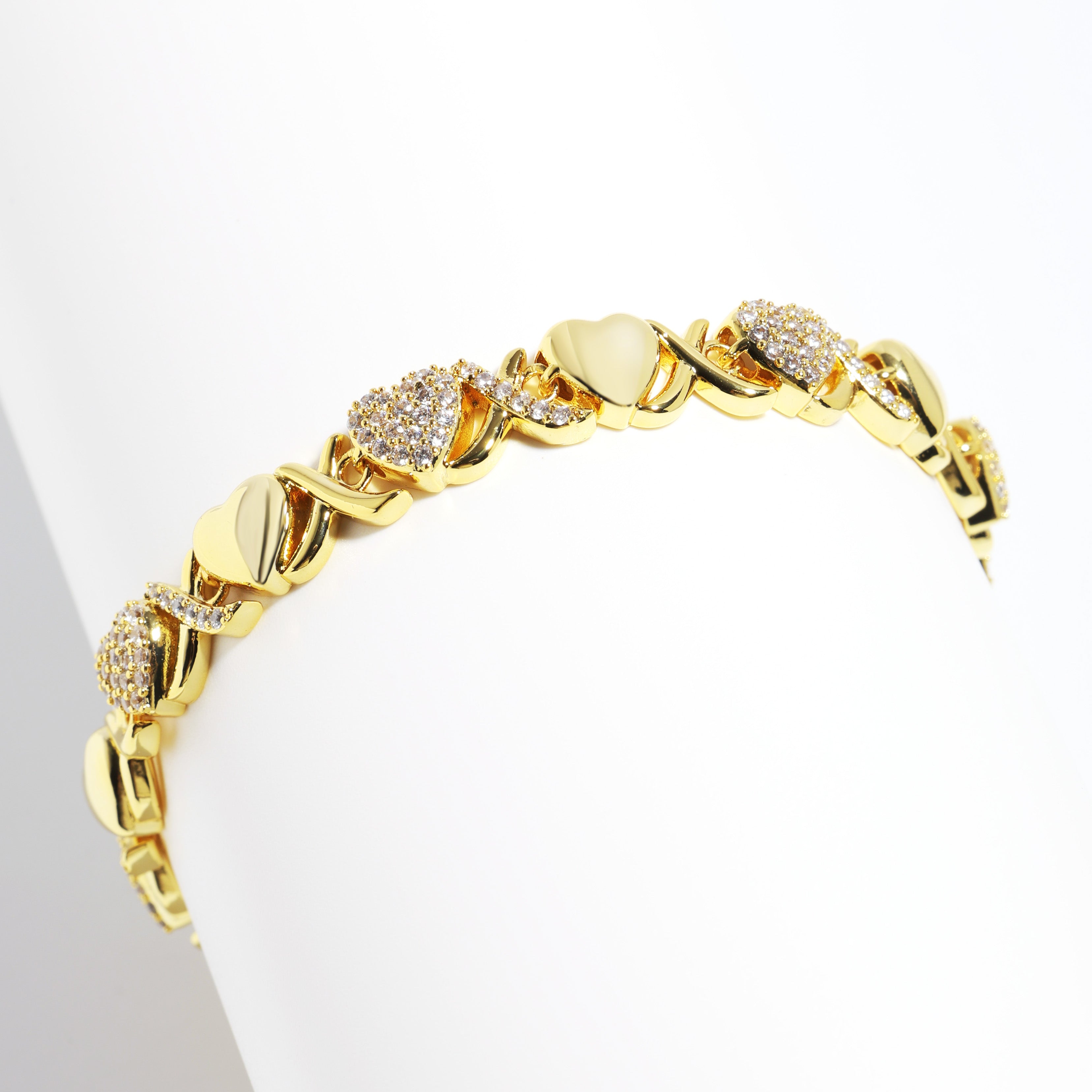 Gold XOXO Diamond Gemstone Necklace