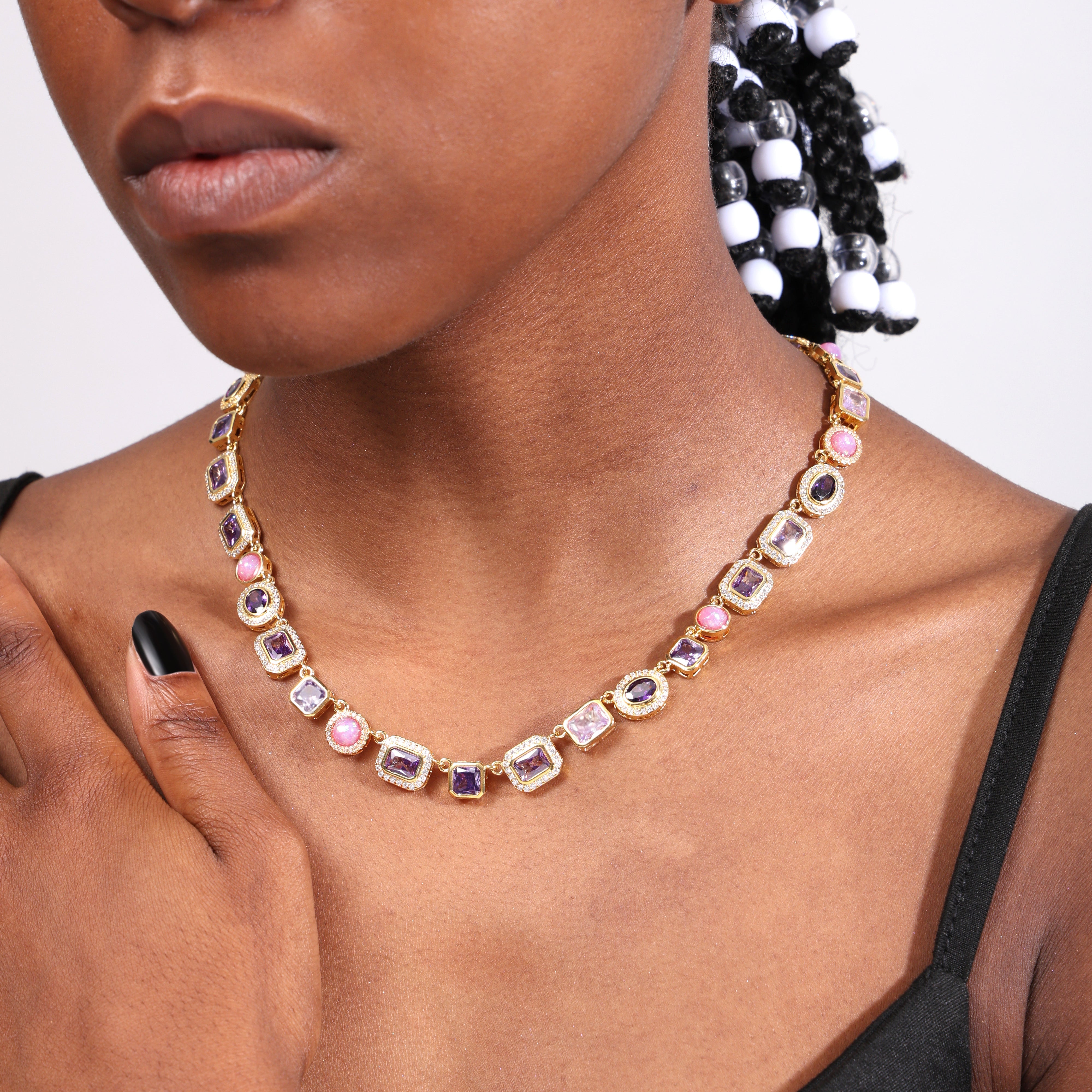 Lunar Purple Gemstone Necklace