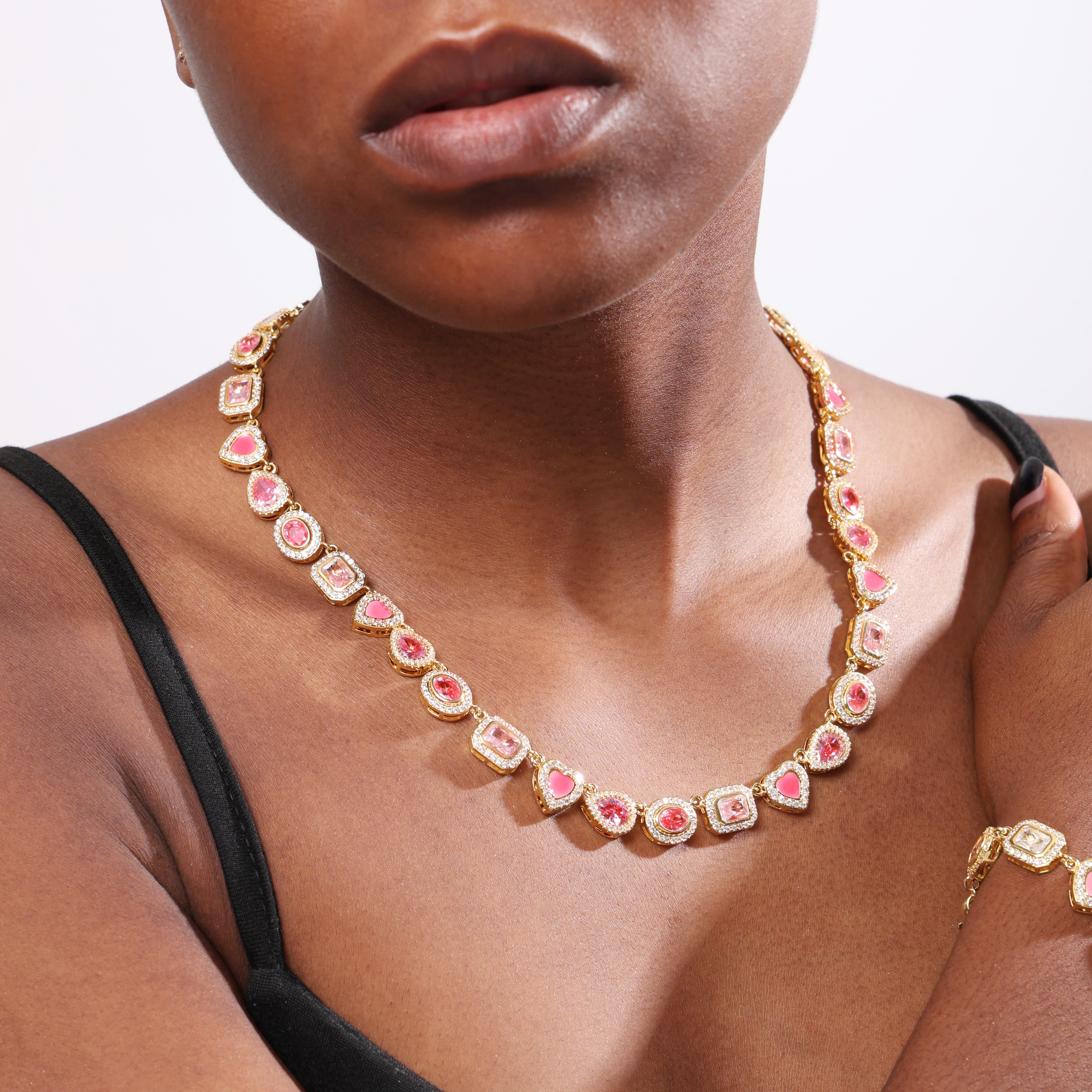 Sakura Dream Pink Gemstone Necklace