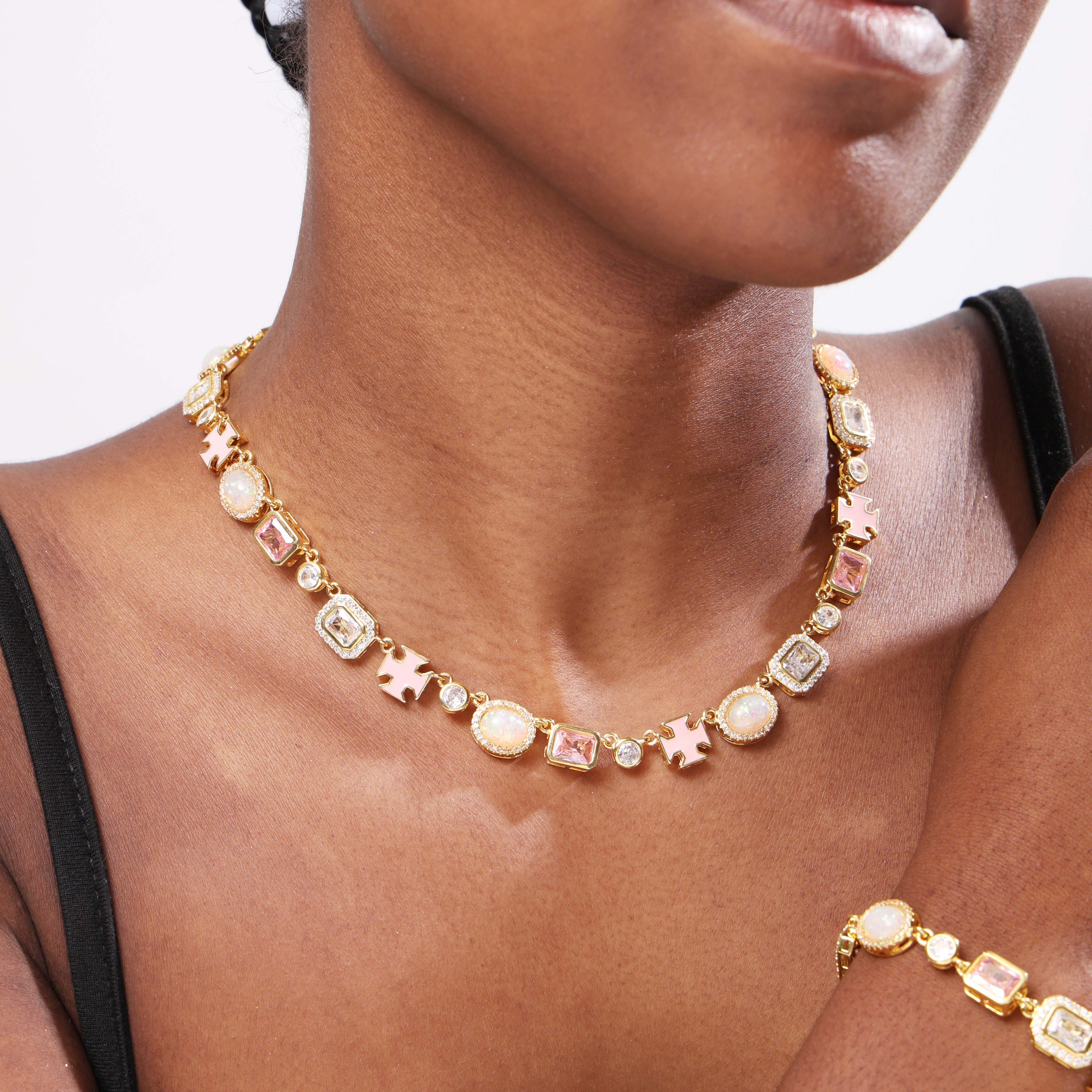 Millennial Pink Gemstone Bracelet