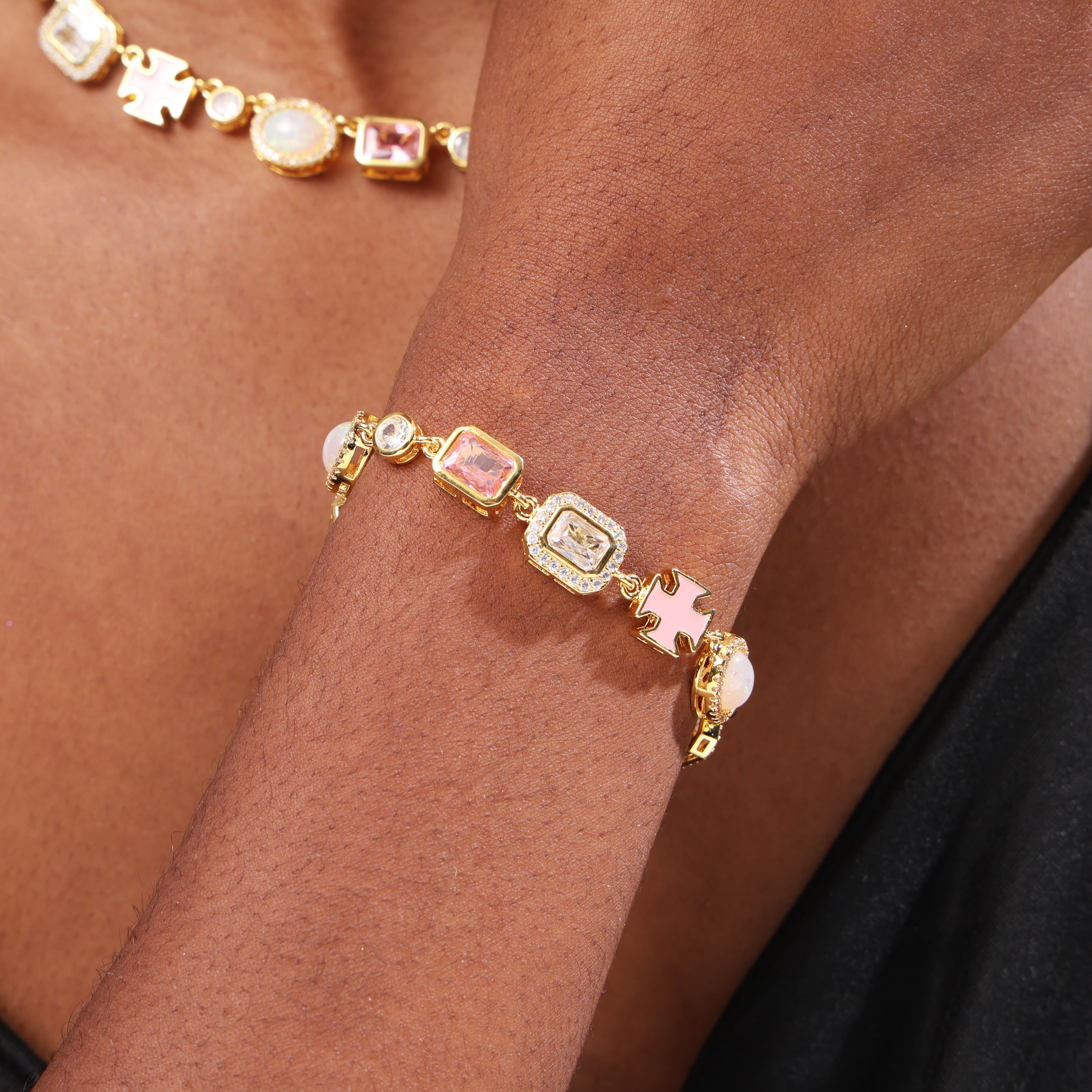 Millennial Pink Gemstone Bracelet