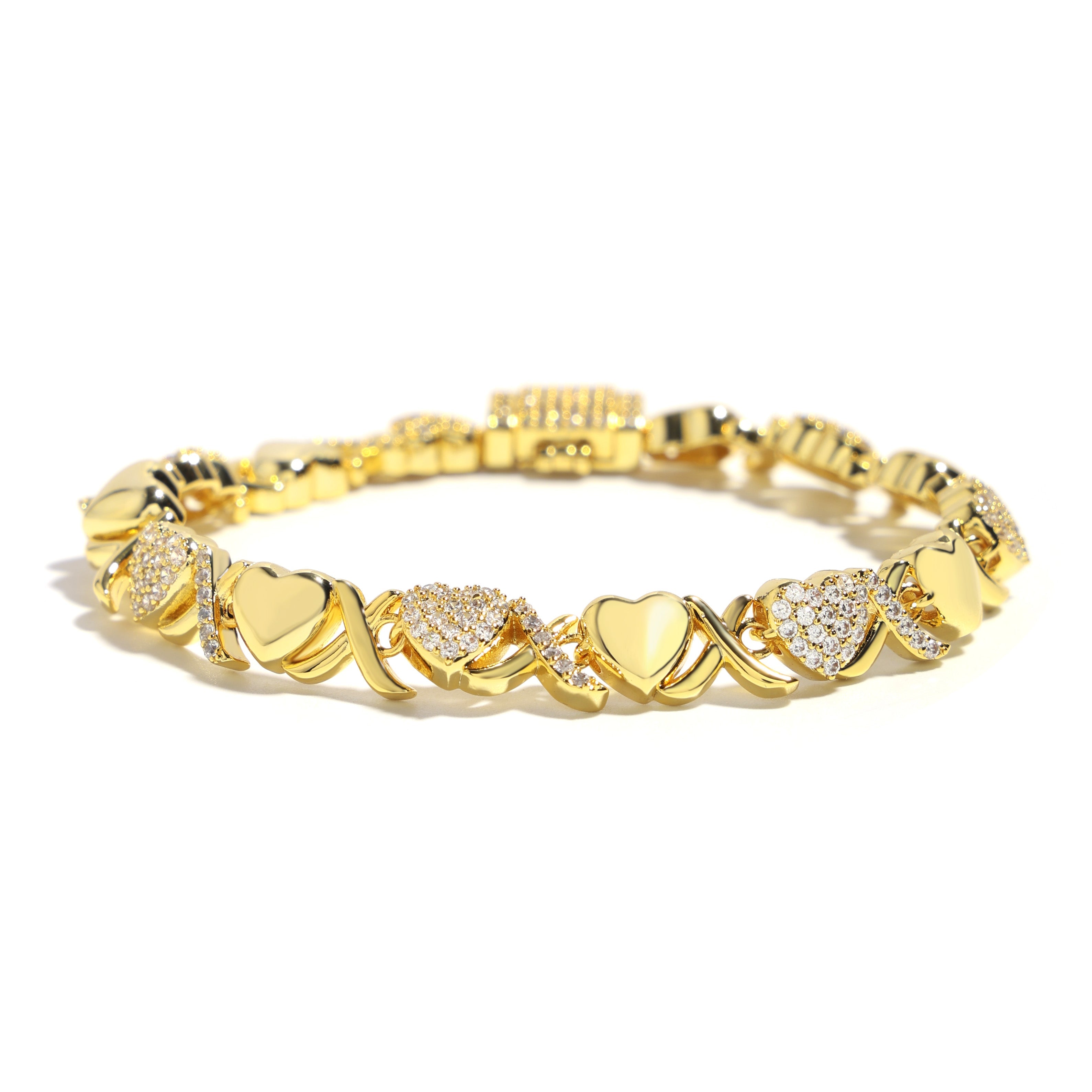 Gold XOXO Diamond Gemstone Necklace