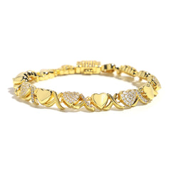Gold XOXO Diamond Gemstone Necklace
