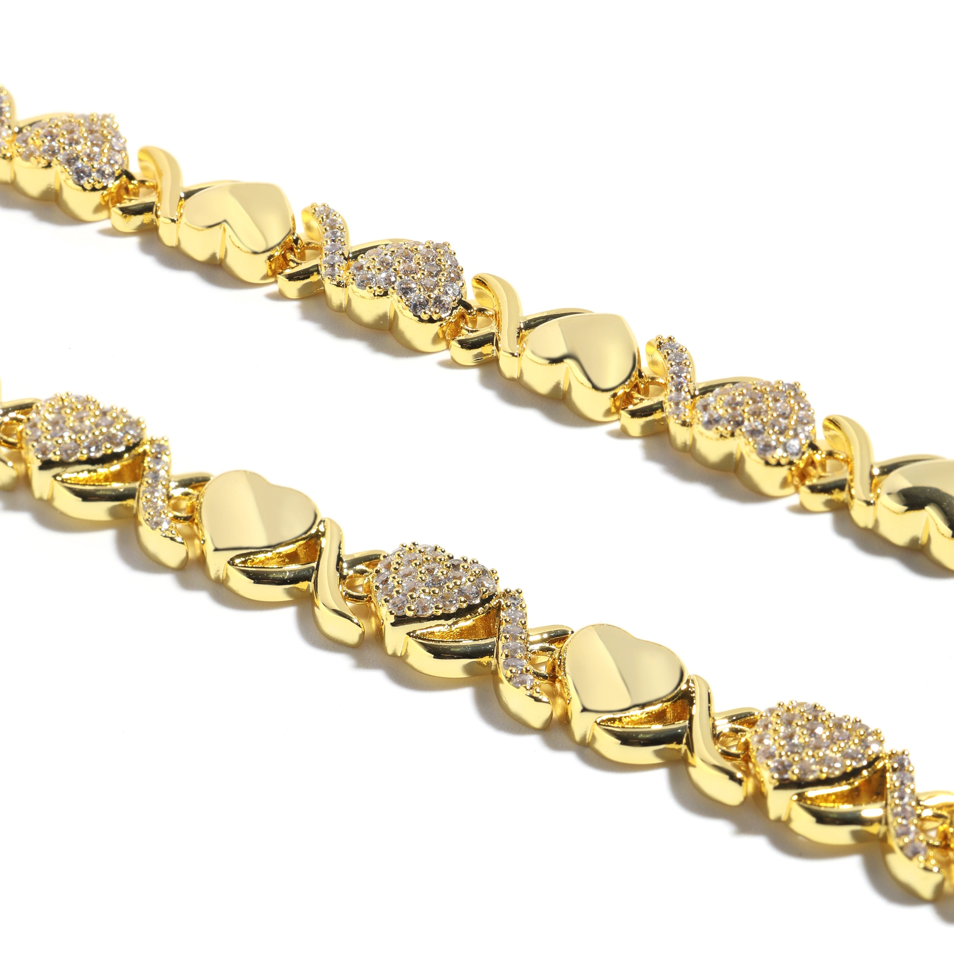 Gold XOXO Diamond Gemstone Necklace