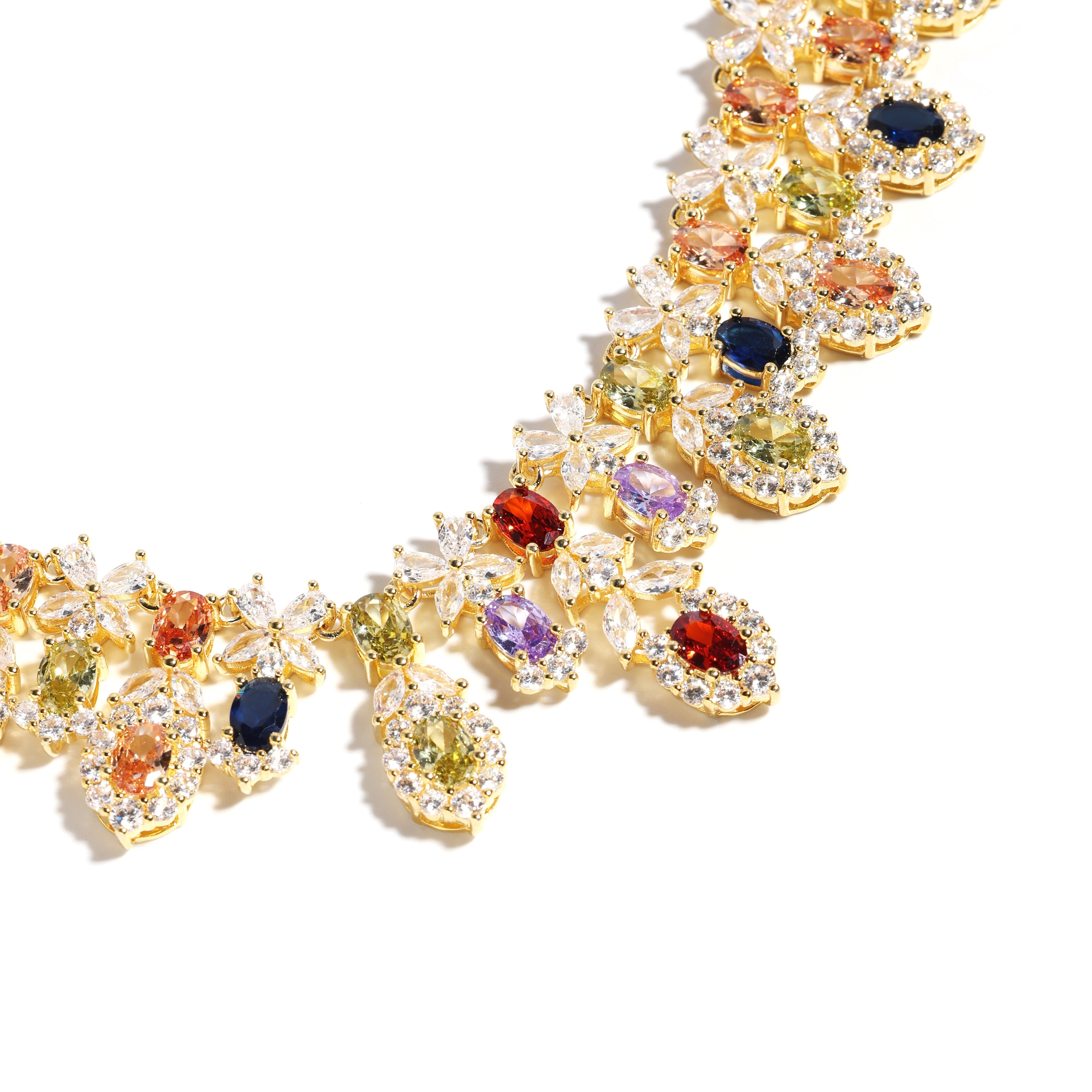 Royal Teardrop Splendor Statement Necklace
