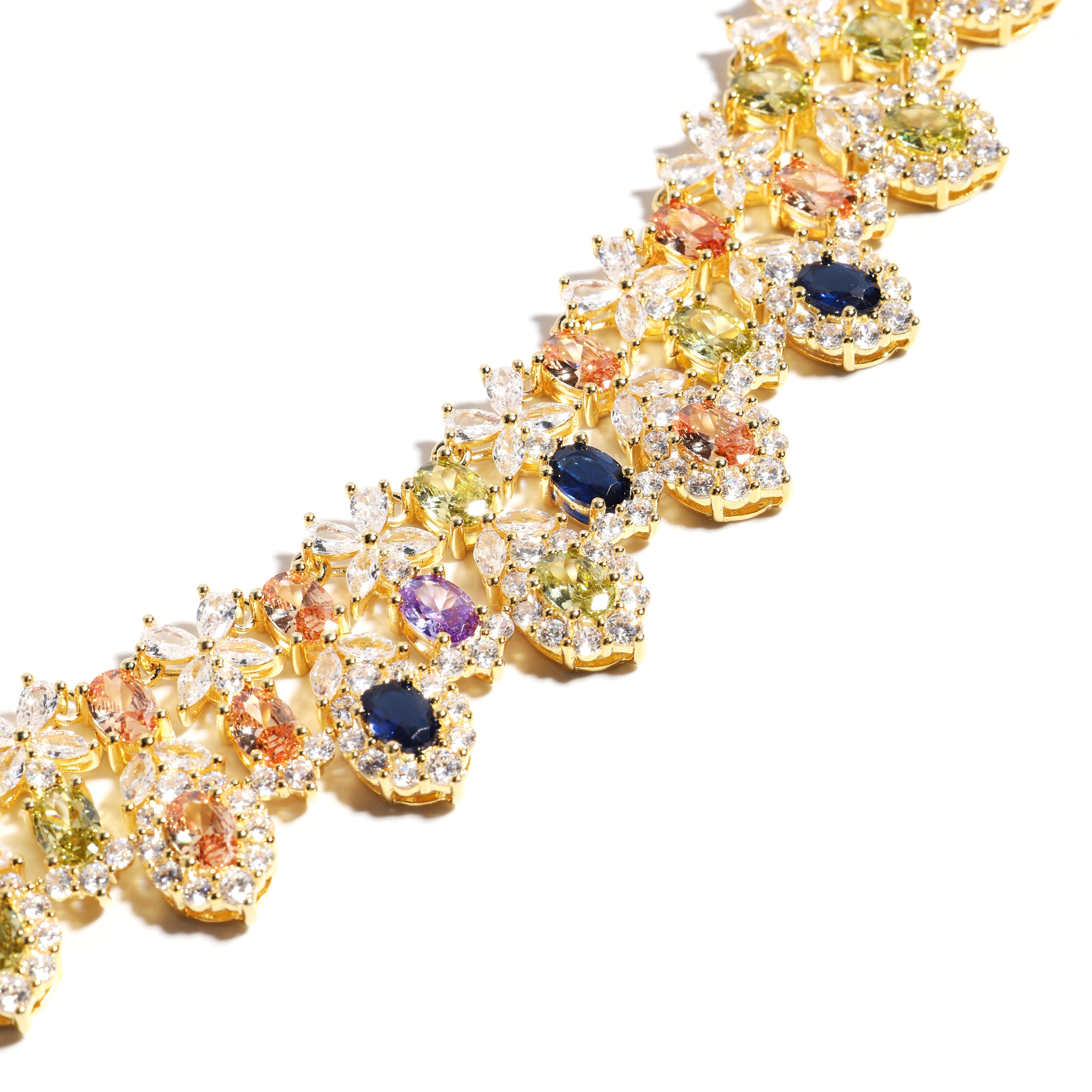Royal Teardrop Splendor Statement Necklace