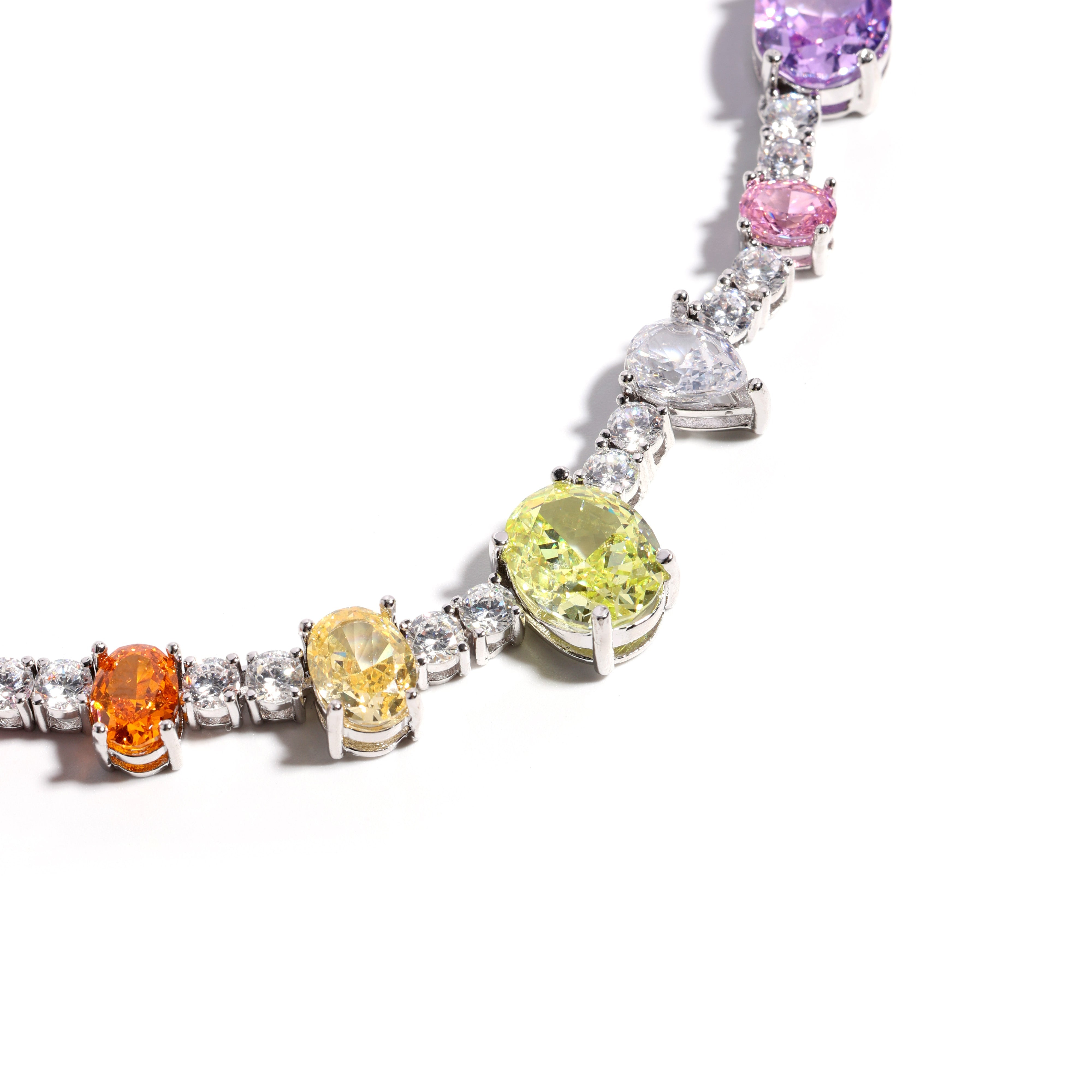 Colorful Dream Princess Gemstone Tennis Necklace