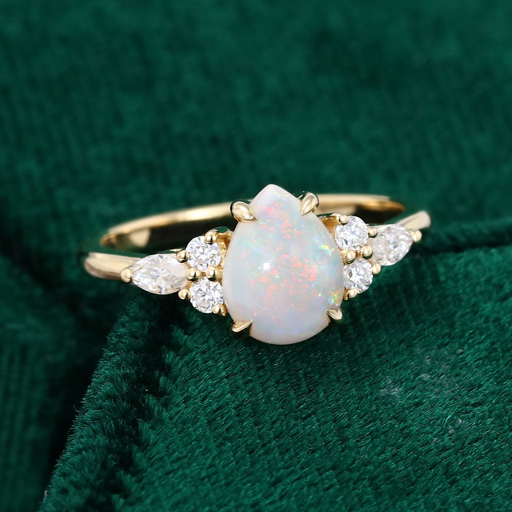 Pear Shaped Opal Engagement Ring