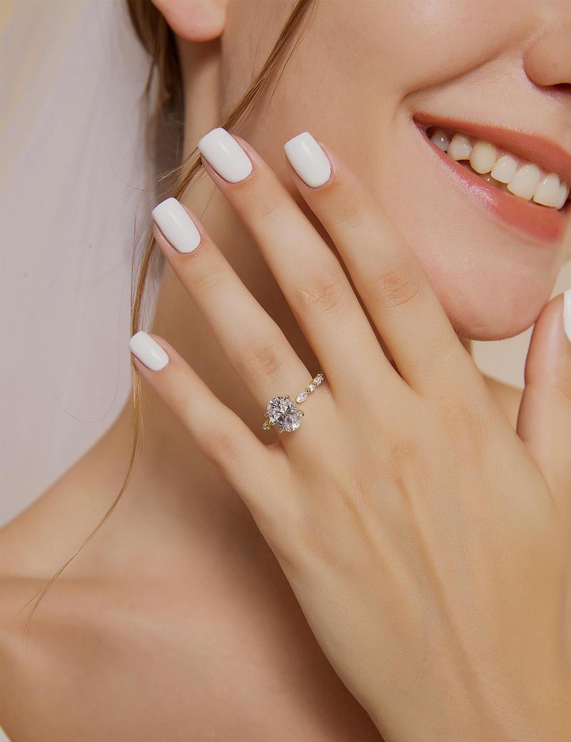 2CT Enagement Rings Oval Cut Promise Ring
