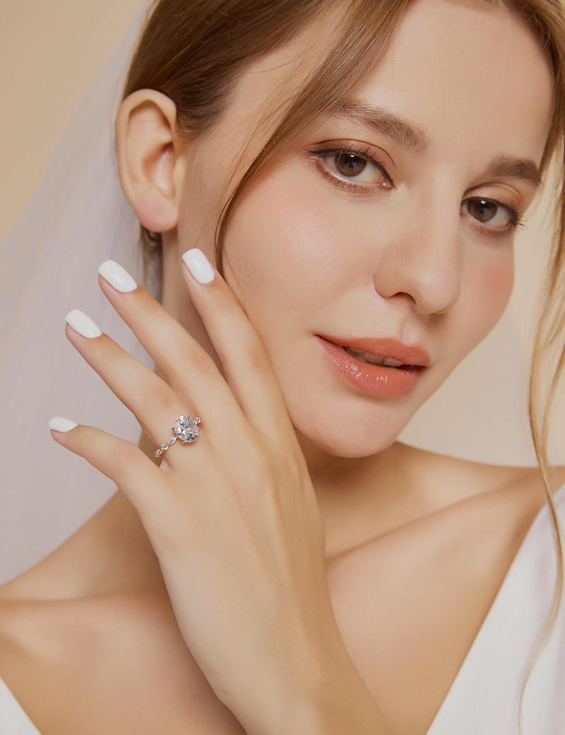 2CT Enagement Rings Oval Cut Promise Ring