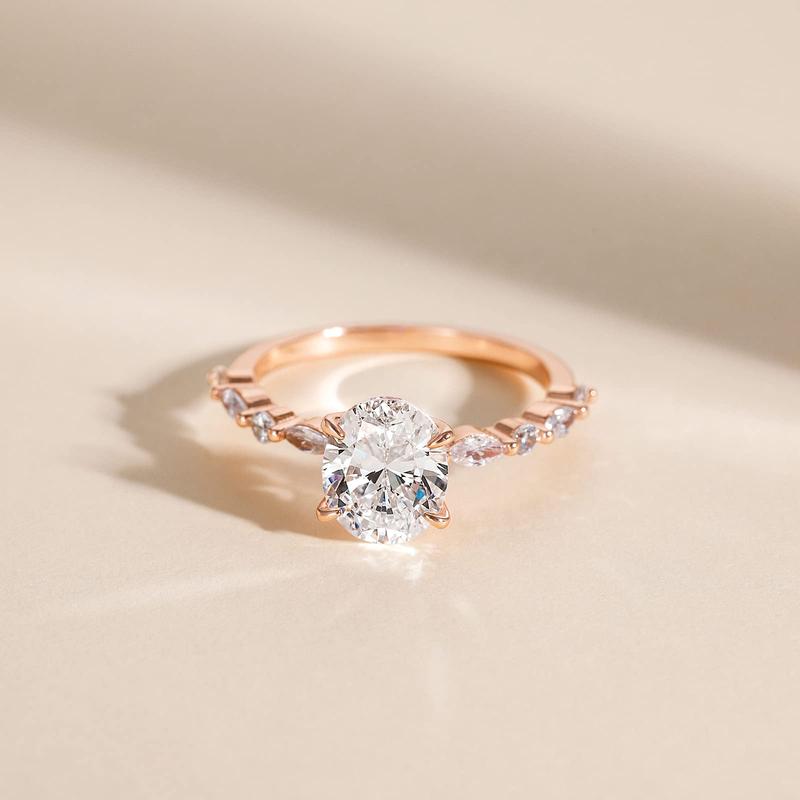 2CT Enagement Rings Oval Cut Promise Ring