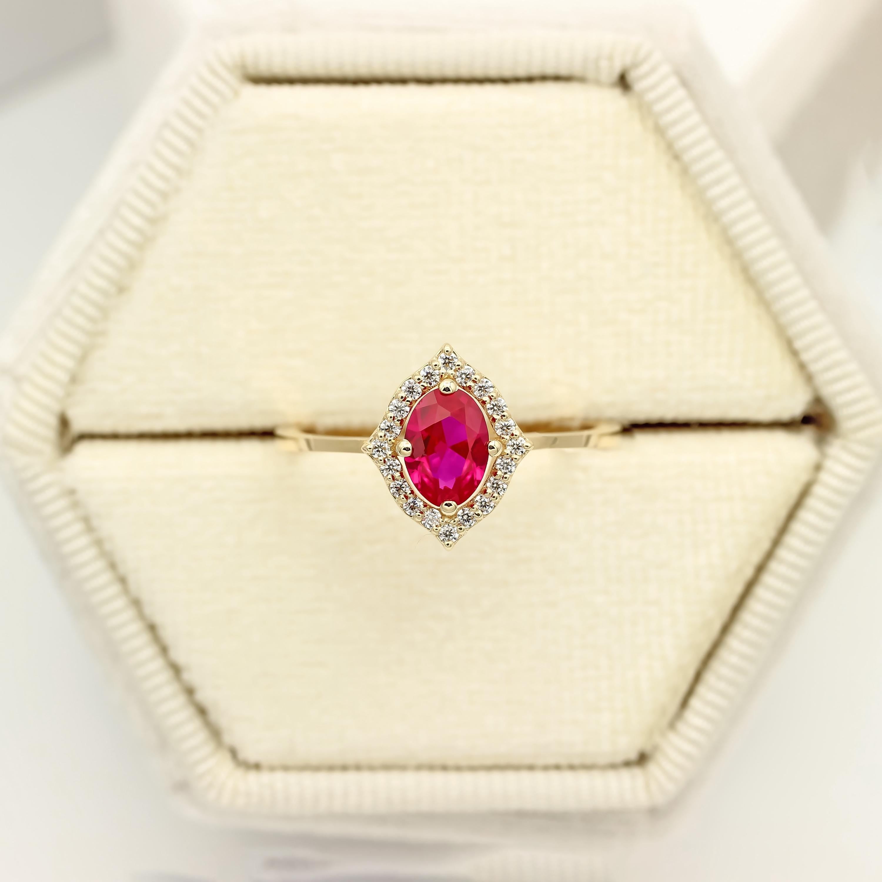 Oval Cut Ruby Wedding Ring